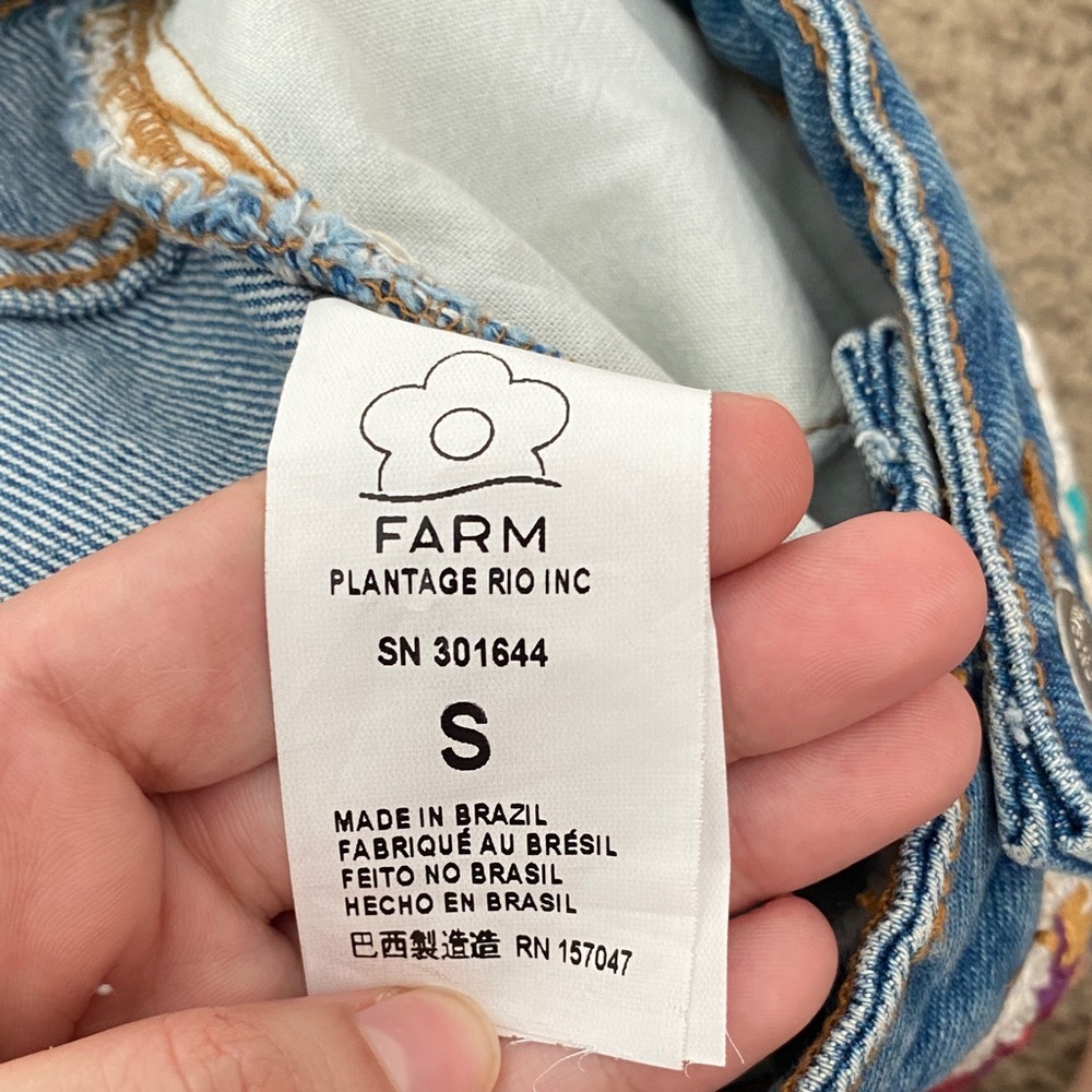 FARM Rio Multicolor Crochet Jean Shorts - Picture 4 of 4